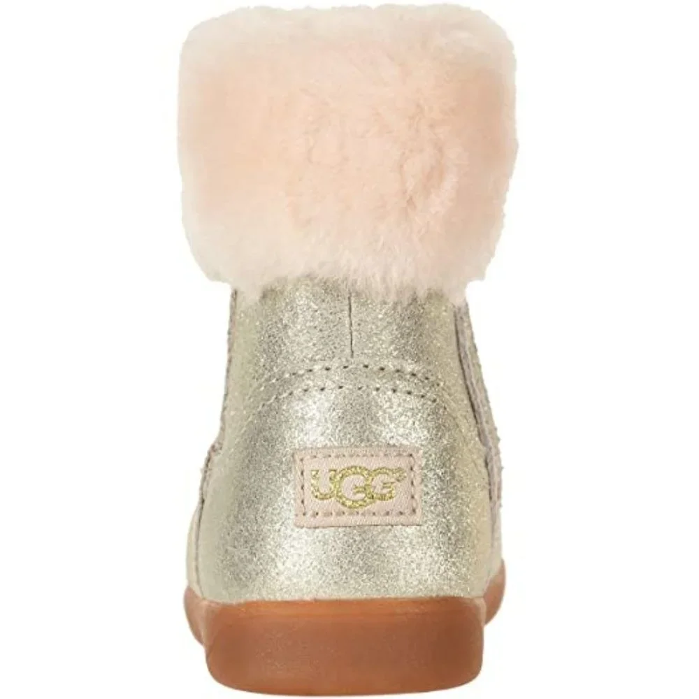 NIB UGG GIRLS TODDLER JORIE GOLD ZIP‎ UP BOOTS
